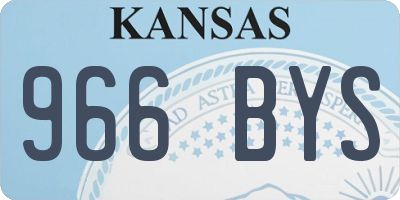 KS license plate 966BYS