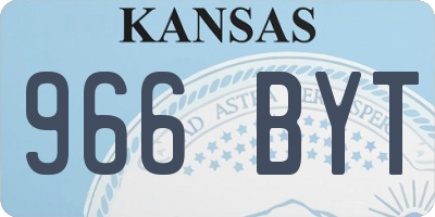 KS license plate 966BYT