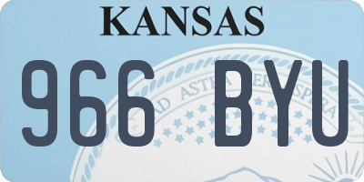 KS license plate 966BYU