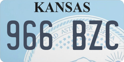 KS license plate 966BZC