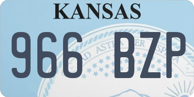 KS license plate 966BZP