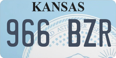 KS license plate 966BZR