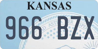 KS license plate 966BZX