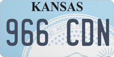 KS license plate 966CDN
