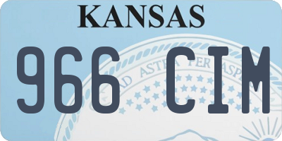KS license plate 966CIM