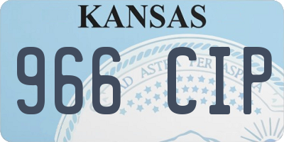 KS license plate 966CIP