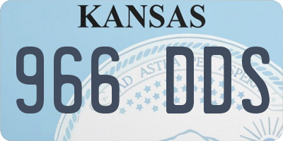 KS license plate 966DDS