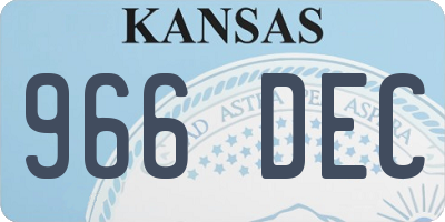 KS license plate 966DEC