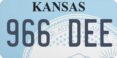 KS license plate 966DEE