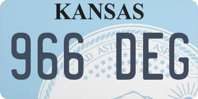 KS license plate 966DEG