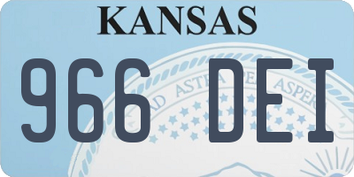 KS license plate 966DEI