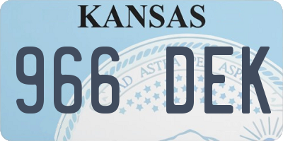 KS license plate 966DEK