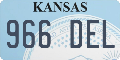 KS license plate 966DEL