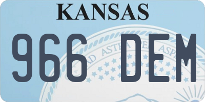 KS license plate 966DEM