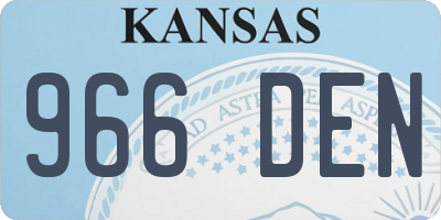 KS license plate 966DEN