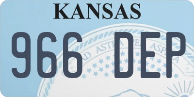 KS license plate 966DEP