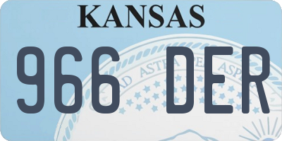 KS license plate 966DER
