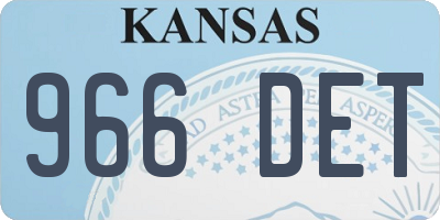KS license plate 966DET