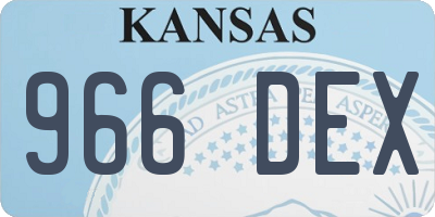 KS license plate 966DEX