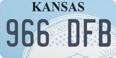 KS license plate 966DFB