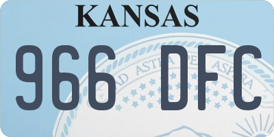 KS license plate 966DFC