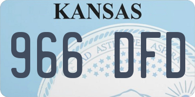 KS license plate 966DFD