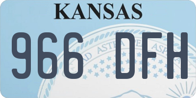 KS license plate 966DFH