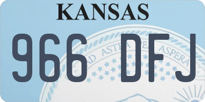 KS license plate 966DFJ