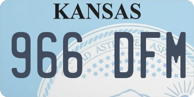 KS license plate 966DFM