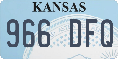 KS license plate 966DFQ