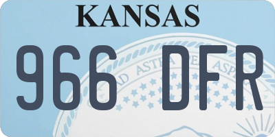 KS license plate 966DFR