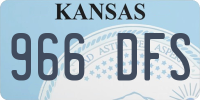 KS license plate 966DFS