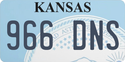 KS license plate 966DNS