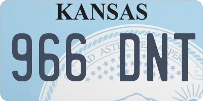 KS license plate 966DNT