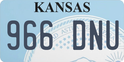 KS license plate 966DNU