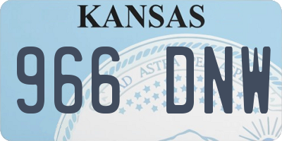 KS license plate 966DNW