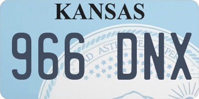 KS license plate 966DNX