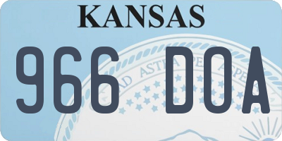KS license plate 966DOA