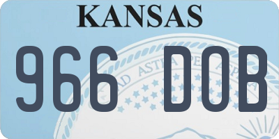 KS license plate 966DOB