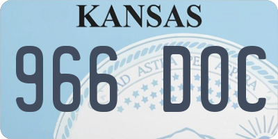 KS license plate 966DOC