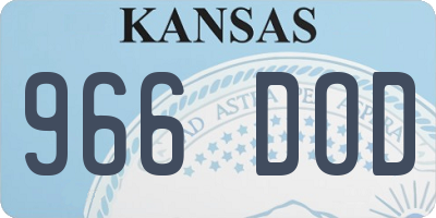 KS license plate 966DOD