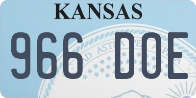 KS license plate 966DOE