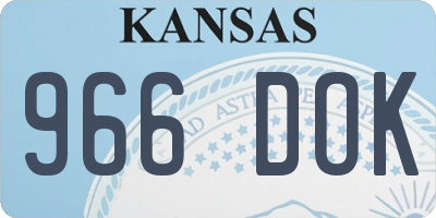 KS license plate 966DOK
