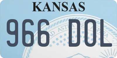 KS license plate 966DOL