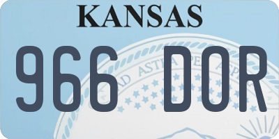 KS license plate 966DOR