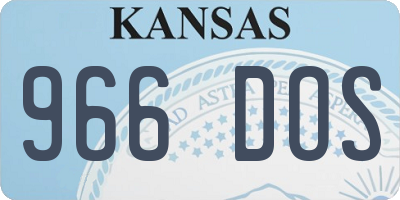 KS license plate 966DOS
