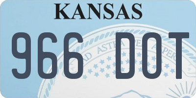 KS license plate 966DOT