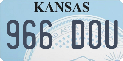 KS license plate 966DOU