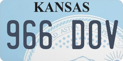 KS license plate 966DOV