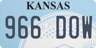 KS license plate 966DOW